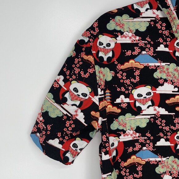 2/30$ VSTR Mens Asian Inspired Panda Casual Wearable Art Button-Down Shirt M - Picture 3 of 11